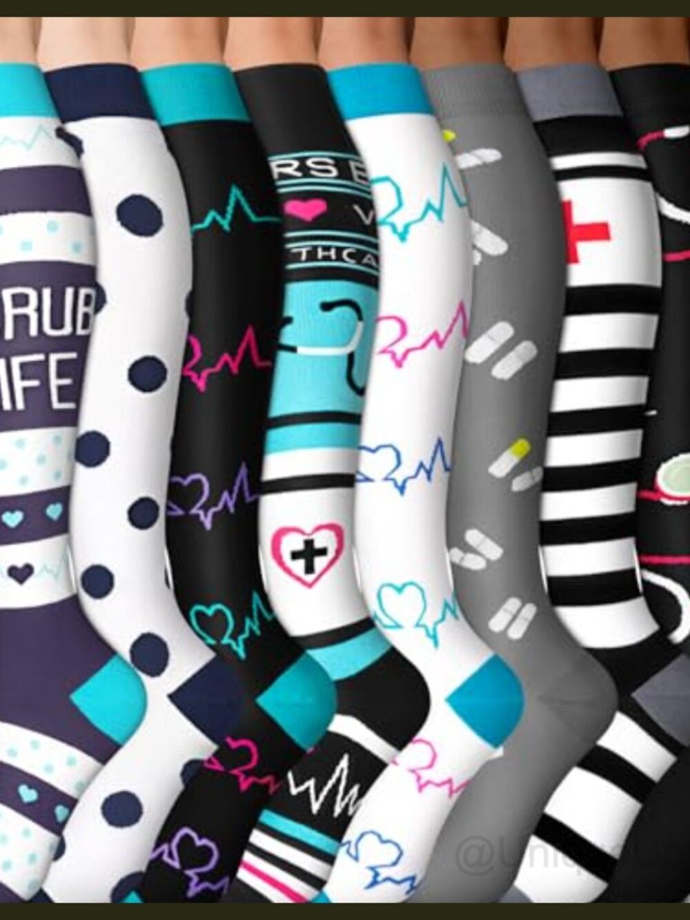 Copper Compression Socks 8 Pack Knee High 15-20mmHg Athletic Support